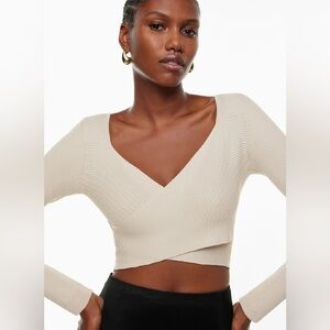 New Aritzia Ten by Babaton Cropped knit criss-cross longsleeve